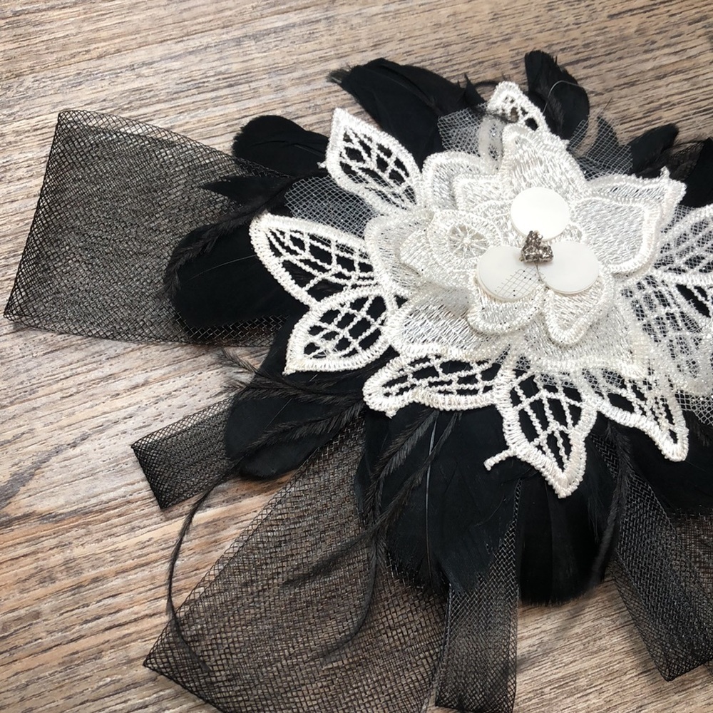 Handmade Custom Black and White Dance Hair Pieces - Picture 3 of 11